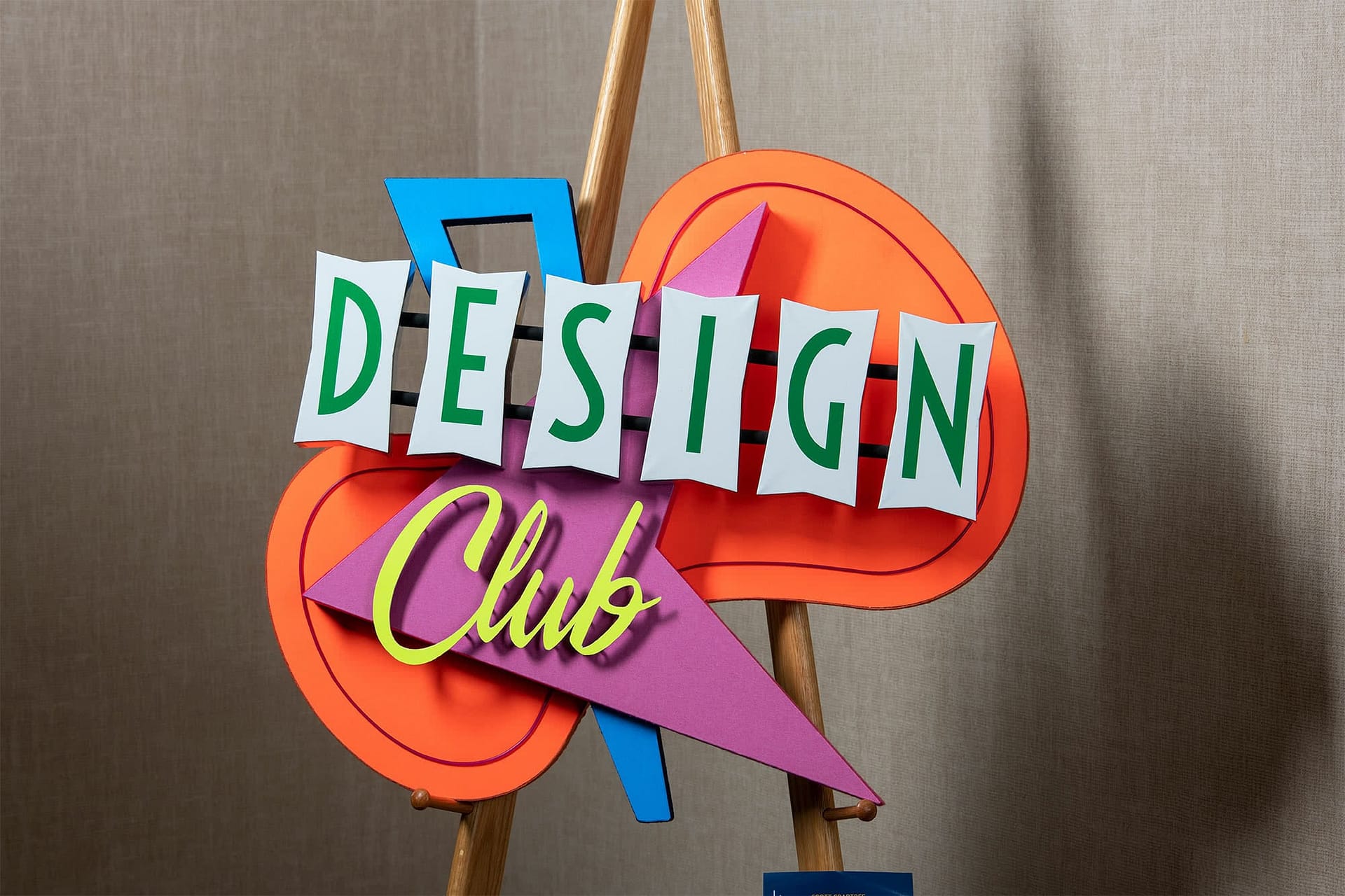 Scott Crabtree's commencement contest piece, a sign for design club