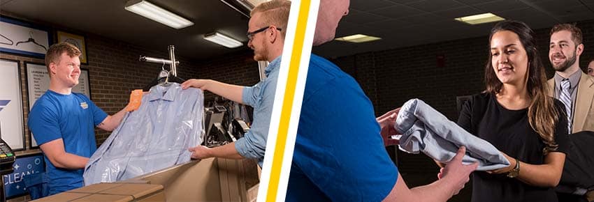 Eagles Express staff getting dry cleaning.