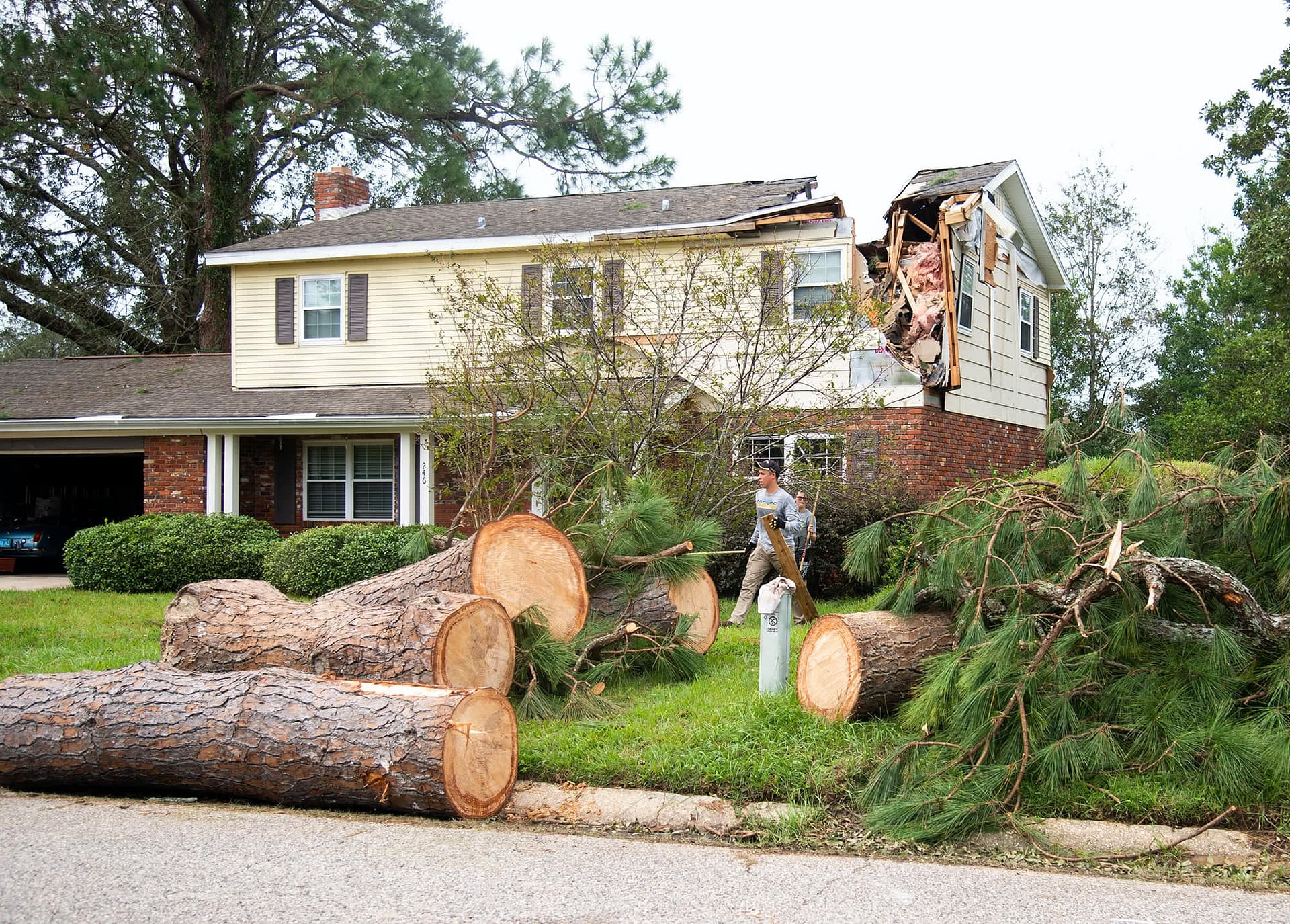 One house close to PCC had a tree fall on it and cause a lot of damage