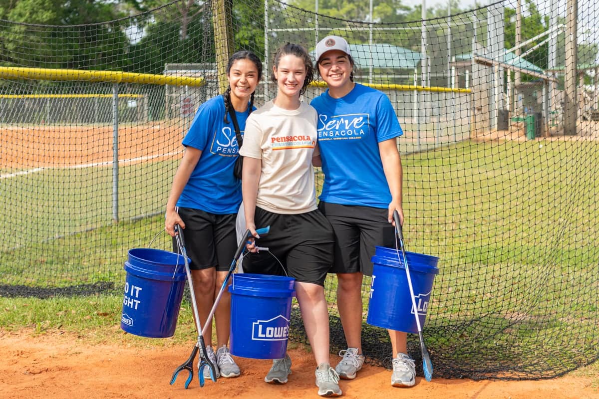 PCC girls help the community through the Serve Pensacola activity