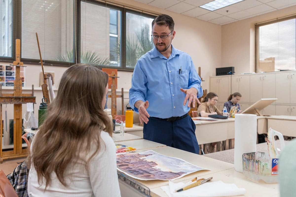 Advanced Painting Art Instructor and Student