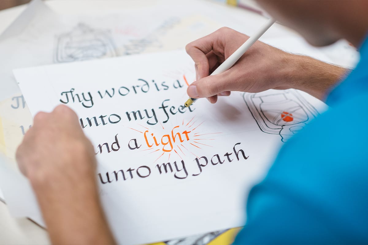 Visual Arts Student Calligraphy Project