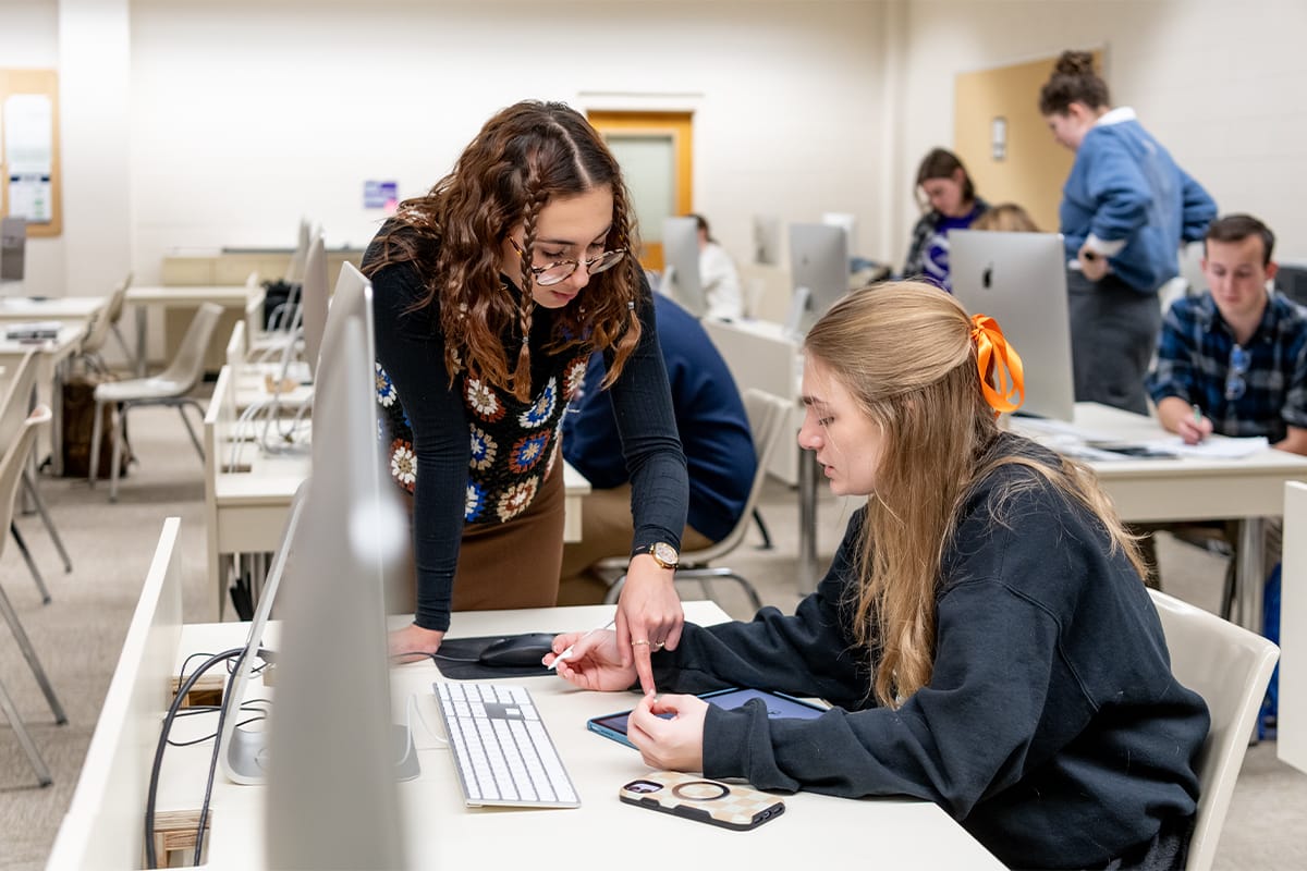 Visual Arts Students Working on Projects