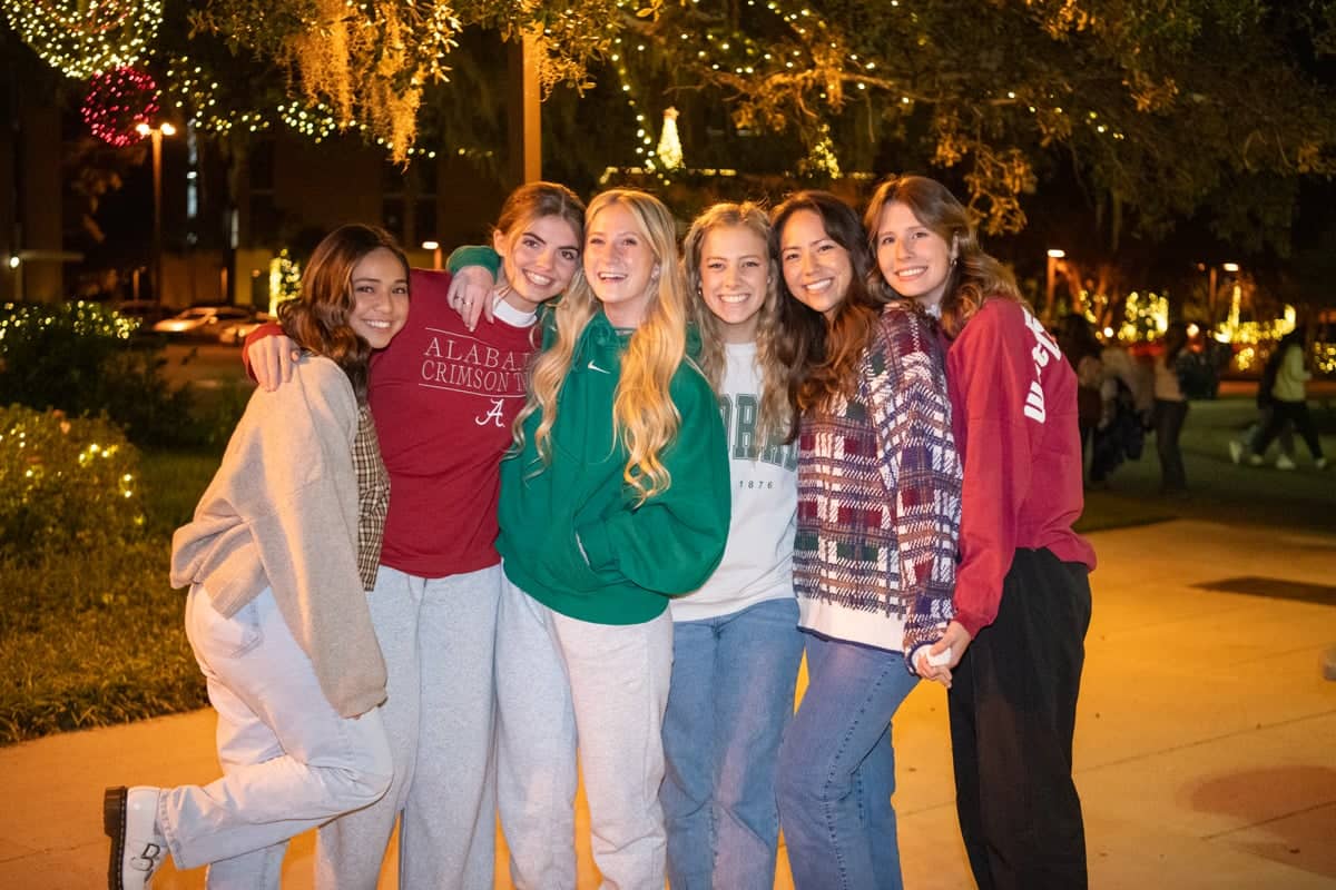 PCC Student girl pose after the Christmas Lights Celebration 2024