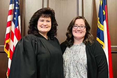 PCC Alumni Alyssa Schiefer with Judge Wood