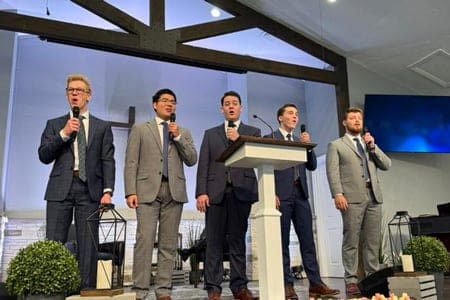 Alex Willingham's PCC Proclaim Team sings at a church on their tour