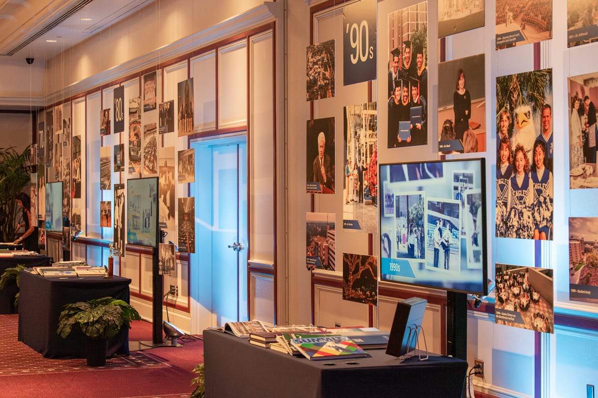 alumni homecoming decades displays