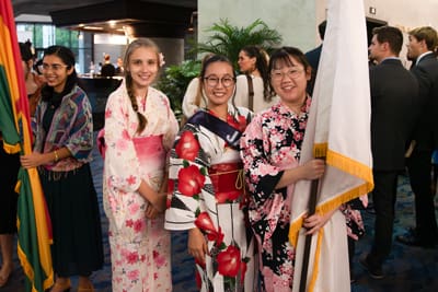 Students in Parade of Nations
