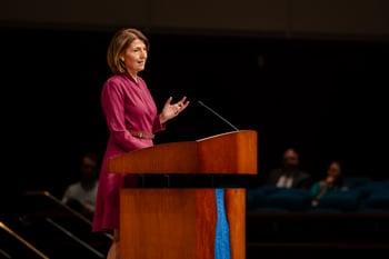 Cathy McMorris Rodgers speaks to the PCC student body