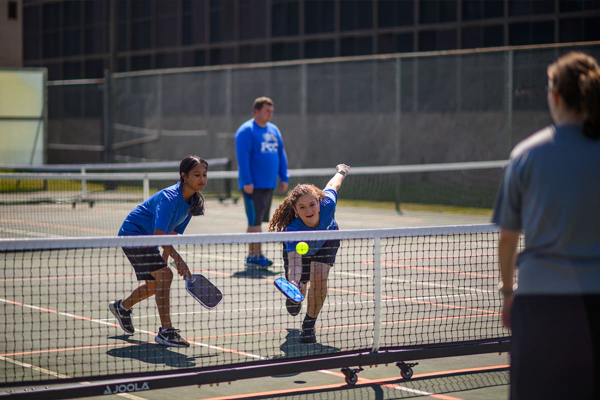 Students playing Pickleball