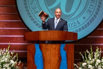 Pastor Ernie Merritt preaches during Legacy Bible Conference