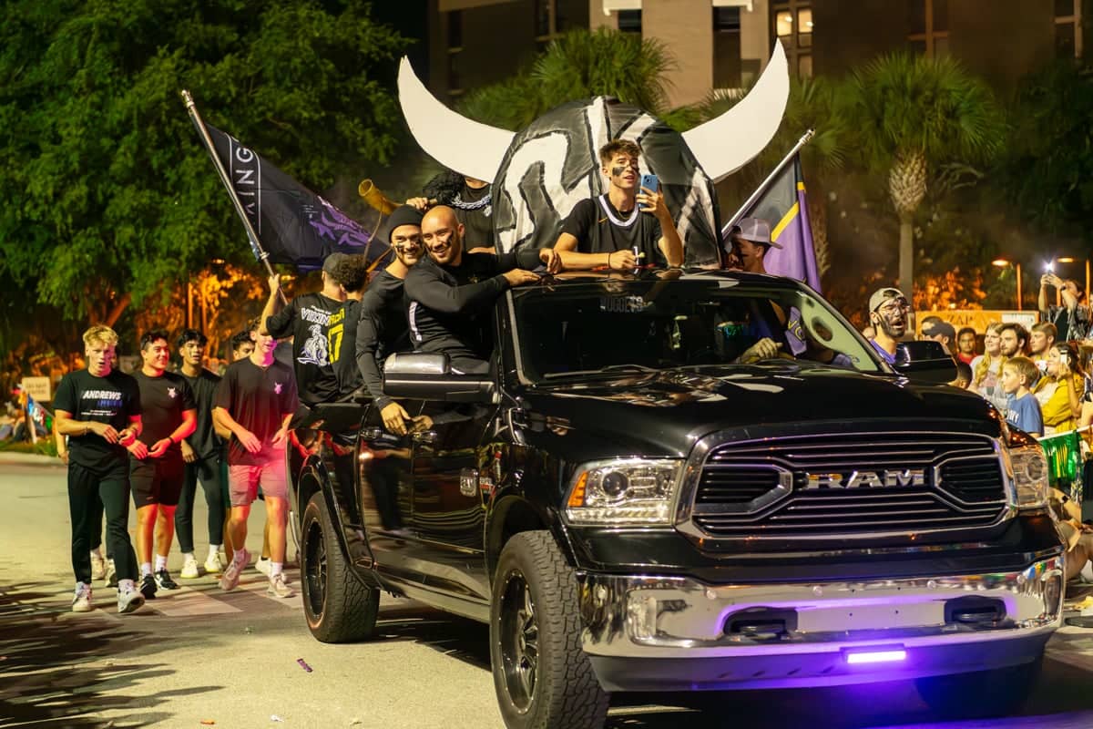 Collegian Vikings ride in PCC's Greek Rush parade