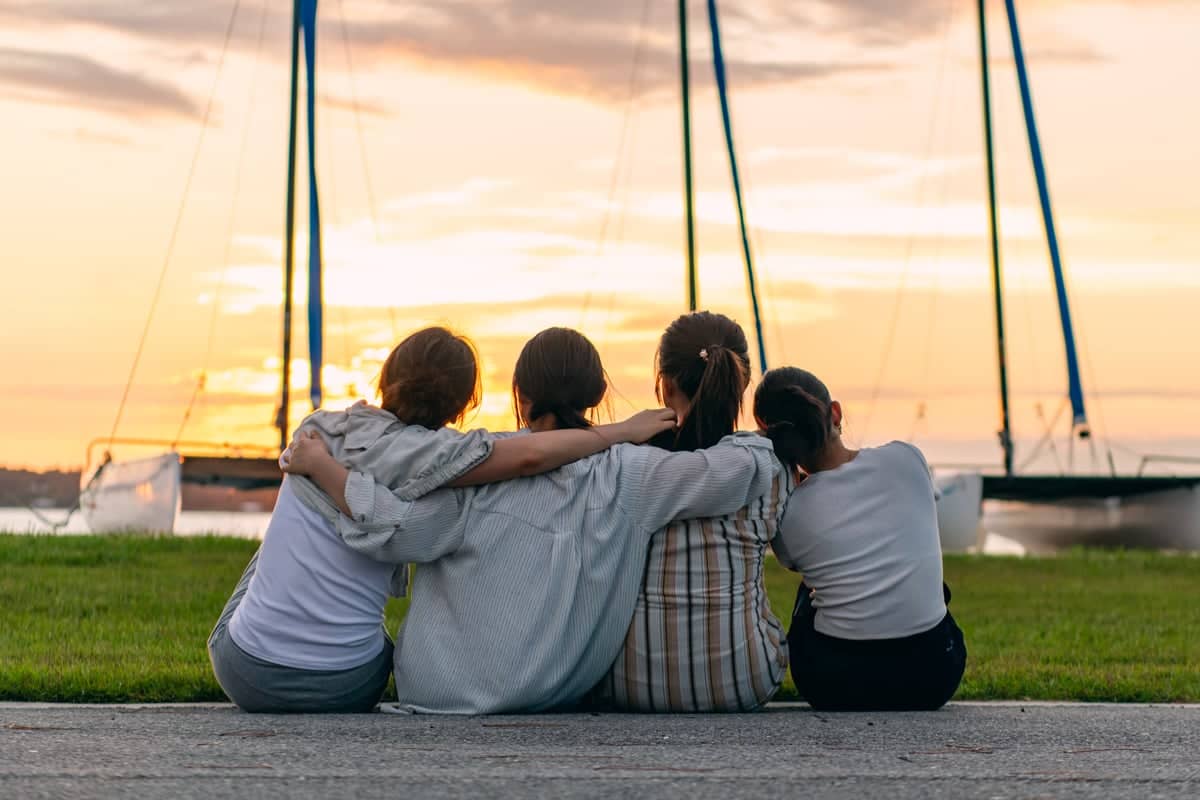 PCC Summer workers enjoy a beautiful sunset with friends during a West Campus student outing.