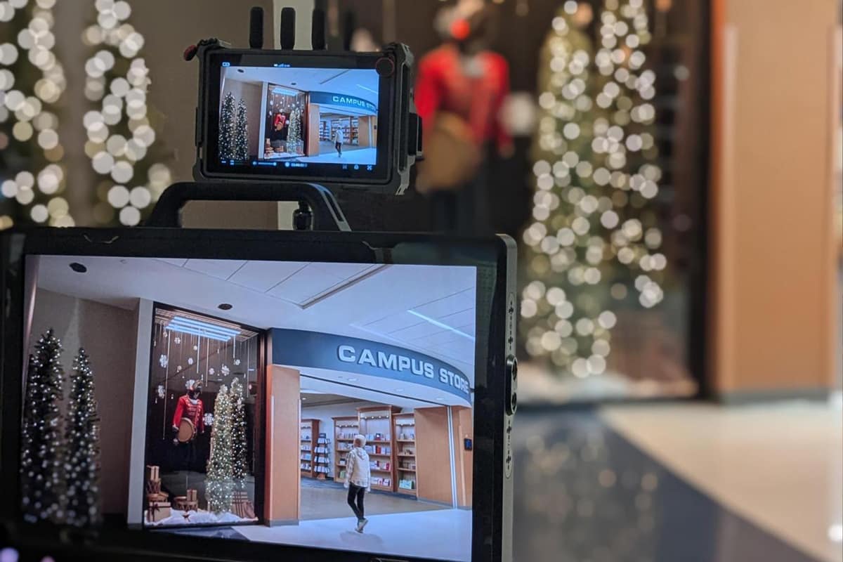 Monitor view of Campus Store Window