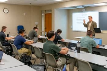 Graduate students in a Pensacola Christian College Theological Seminary graduate summer class