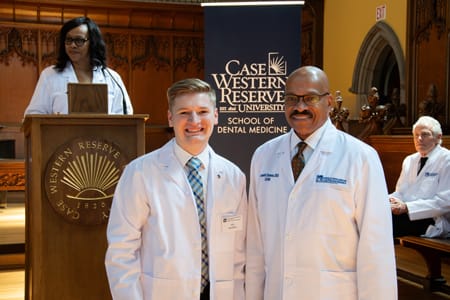 Alex Matthews at white coat ceremony