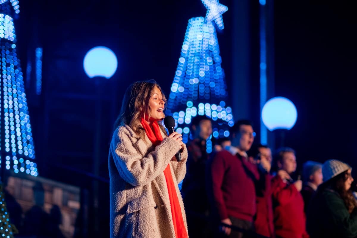 PCC singer sang Christmas songs at Christmas Lights.
