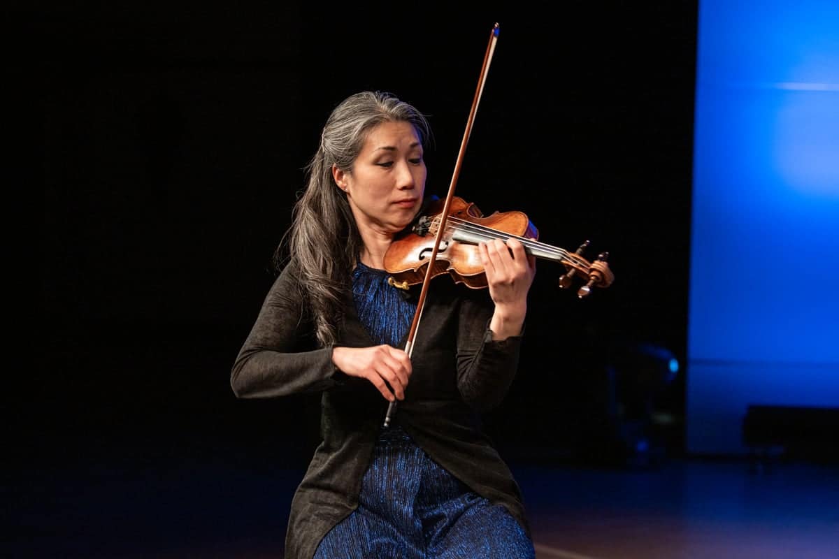 The guest violinist in the Fine Arts Trio Con Brio concert