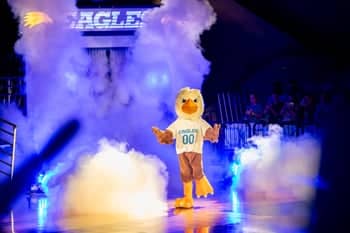 Eagor, the PCC eagle mascot, suprises the Eagles Fan Fest fans