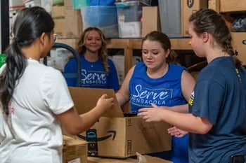 PCC girls help the community through the Serve Pensacola activity
