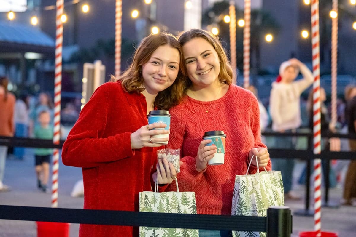 PCC students enjoy the Christmas Lights concessions and take-out dinner.