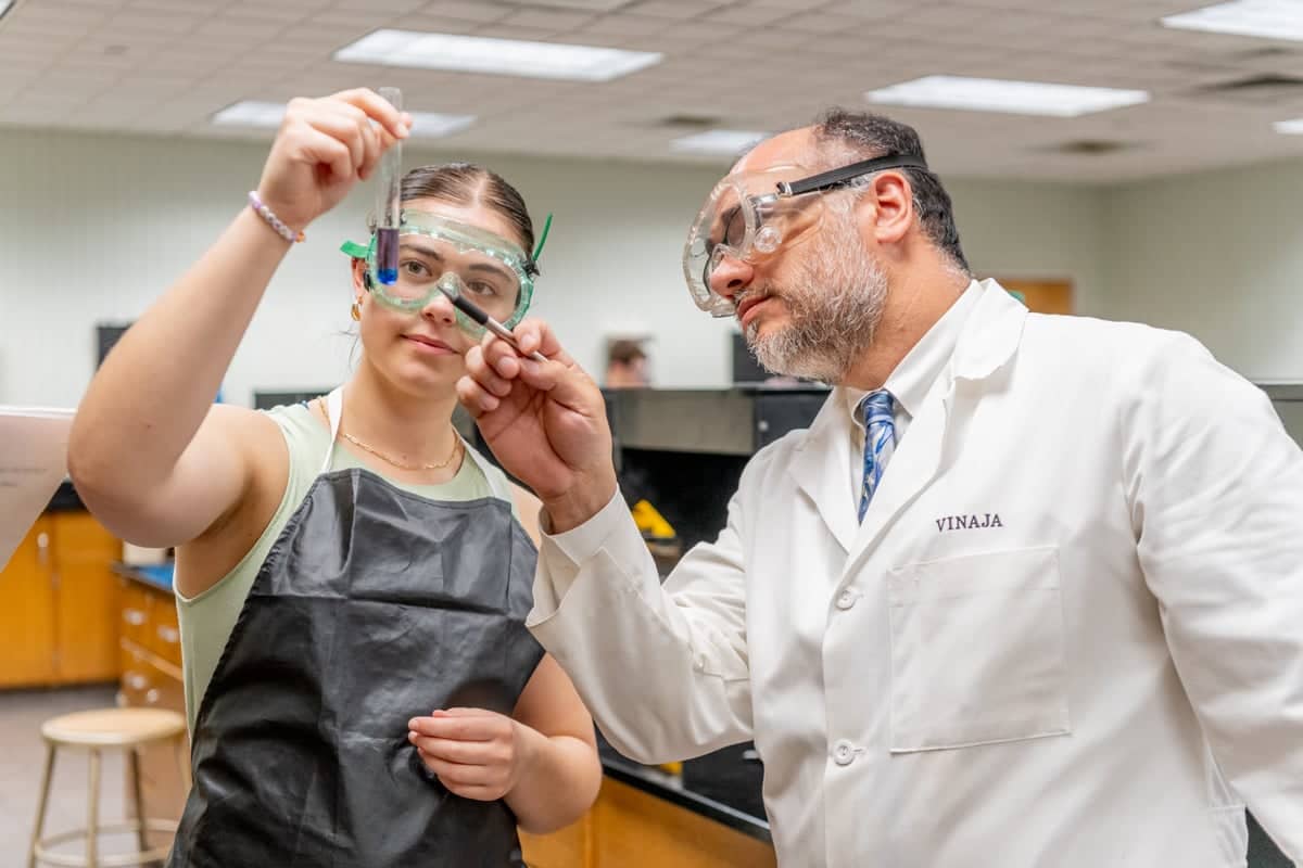 PCC teacher helps student with chemistry