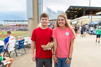 PCC summer workers enjoy a summer outing to a Blue Wahoos baseball game.