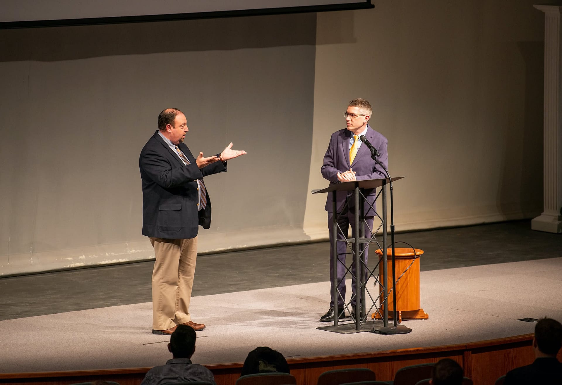 Dr. Davis and Dr. Rushing on stage at the ministerial seminar